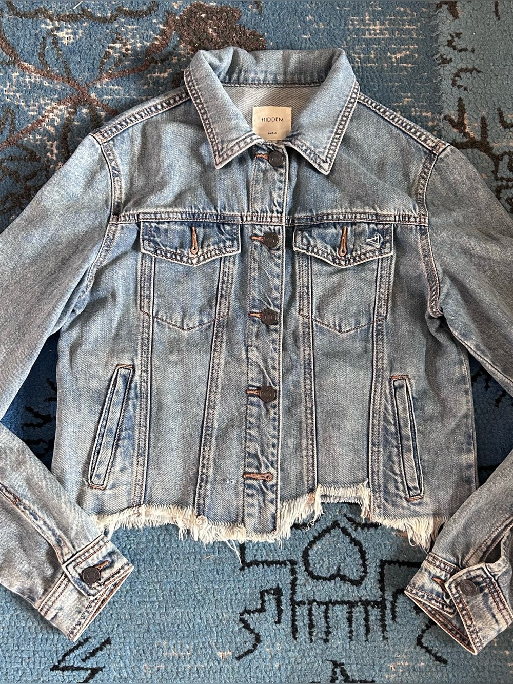 Raw hem denim jacket
